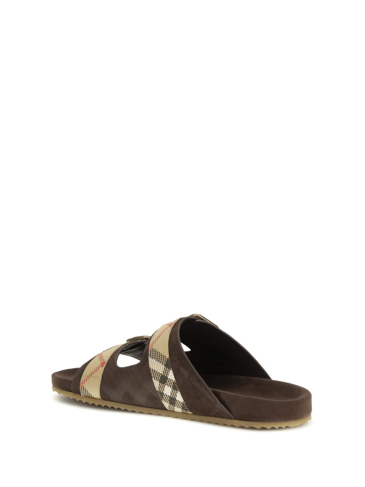 Check suede Urchin Sandals 3