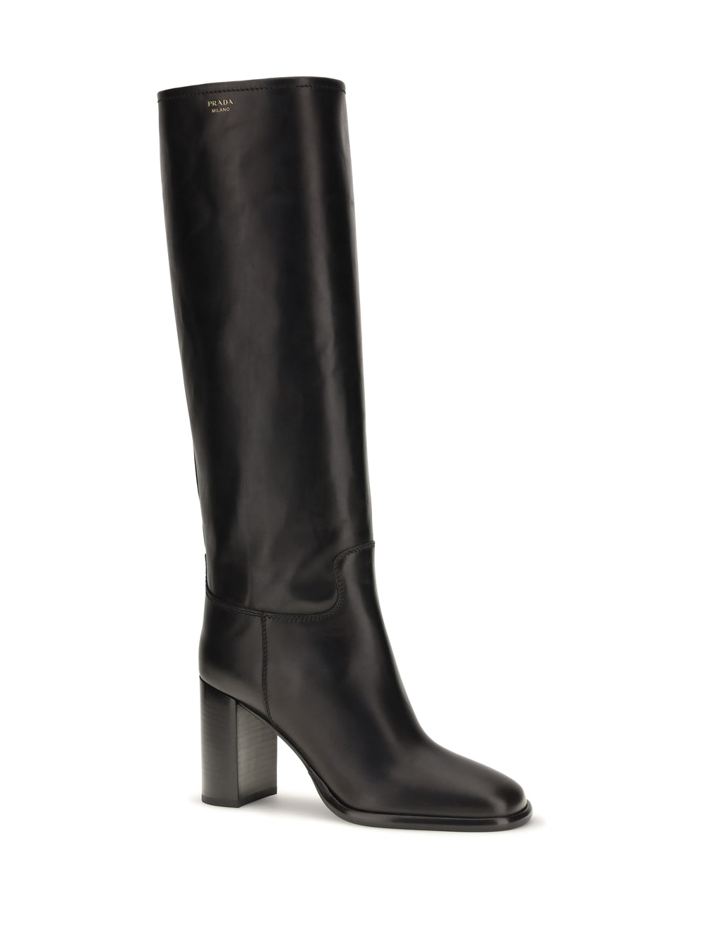 High leather Boots with screen-printed Logo 2