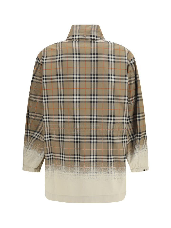 Gabardine Parka with faded Check print 2