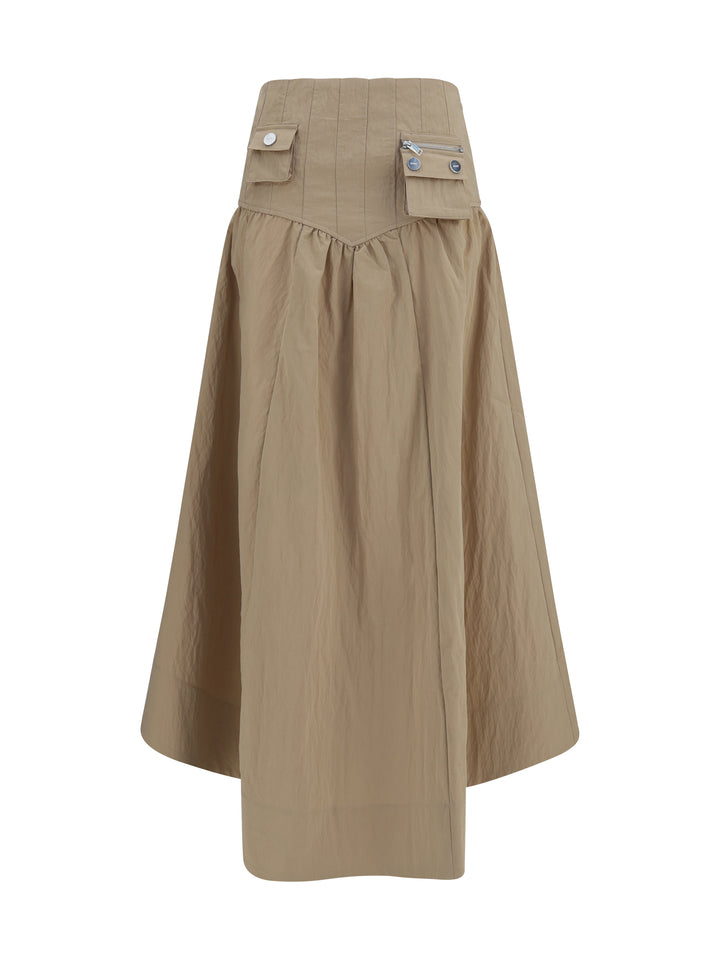 Corset-detail and ruched midi Skirt 1