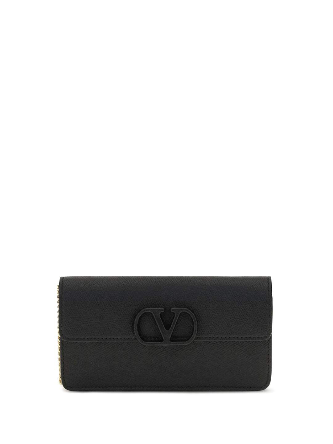 VLogo signature grainy calfskin chain Wallet 1