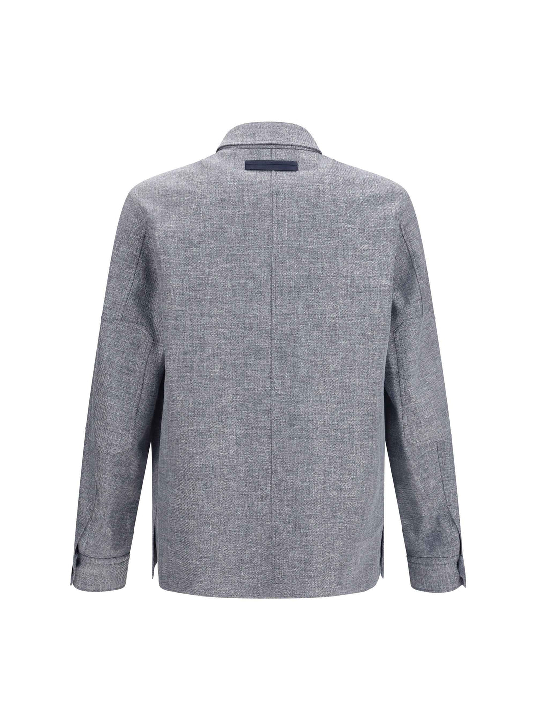 Crossover Shirt Jacket in linen wool and silk