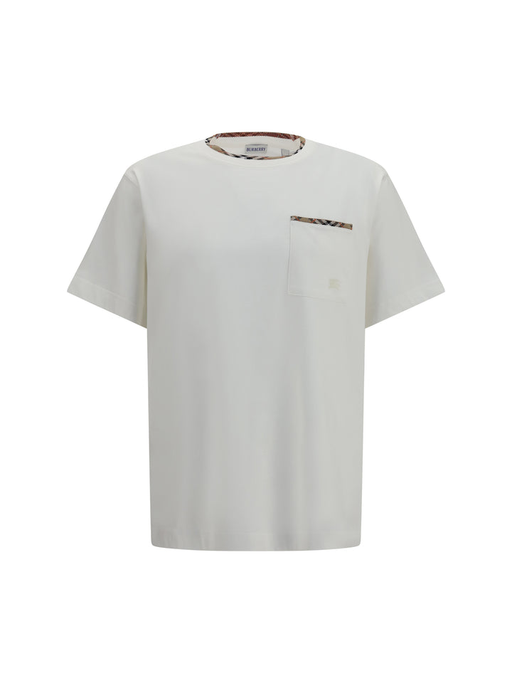 Cotton T-shirt with Check Trims 1