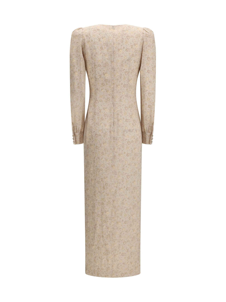 Jacquard draped Dress with flounces