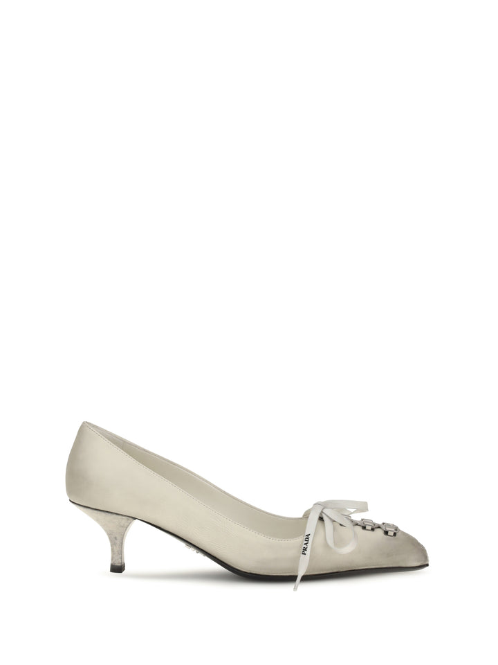Lace-up antique-finish leather Pumps 1