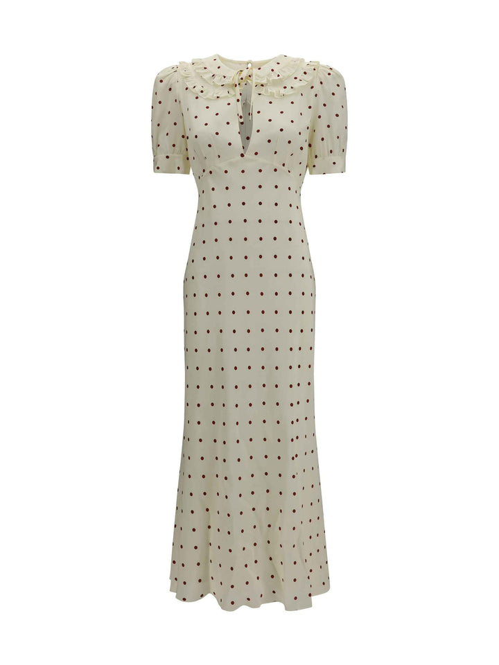 Silk polka-dot midi Dress