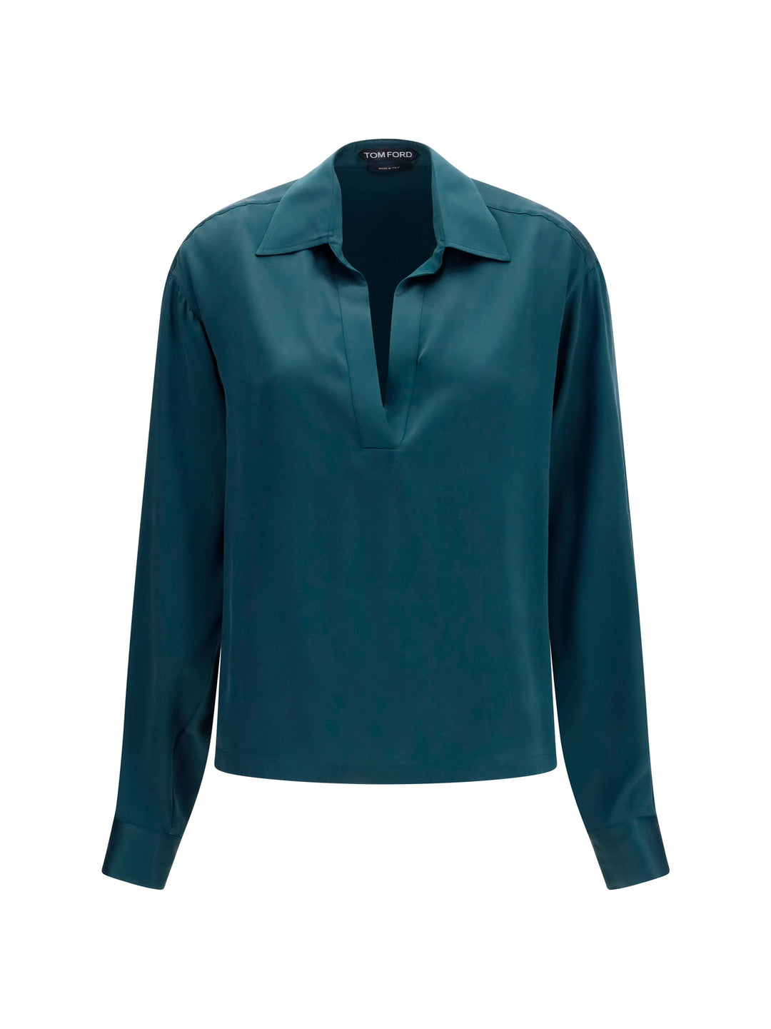 Deep V-neck silk Shirt 1