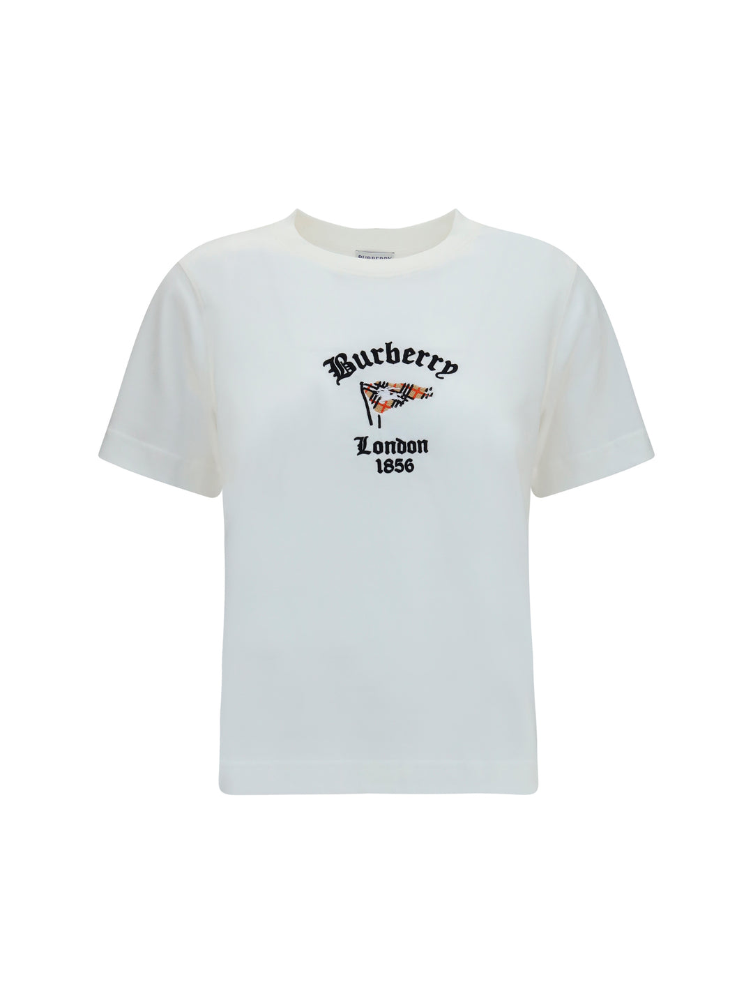 Cotton T-Shirt with Check Flag 1