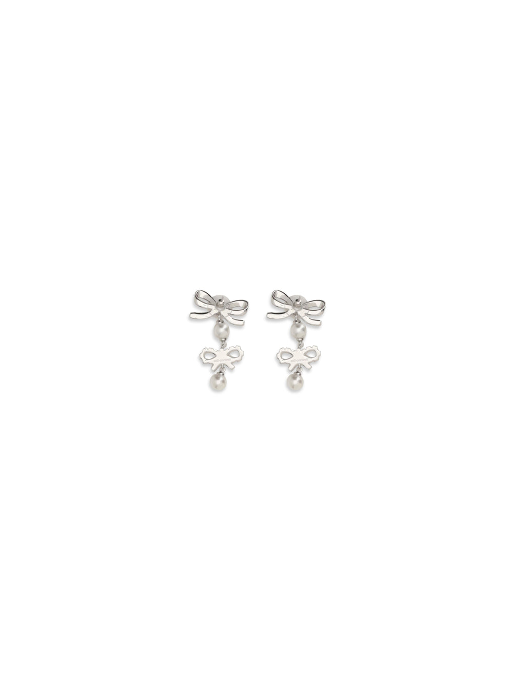 Double Bow Pearl Earrings 2
