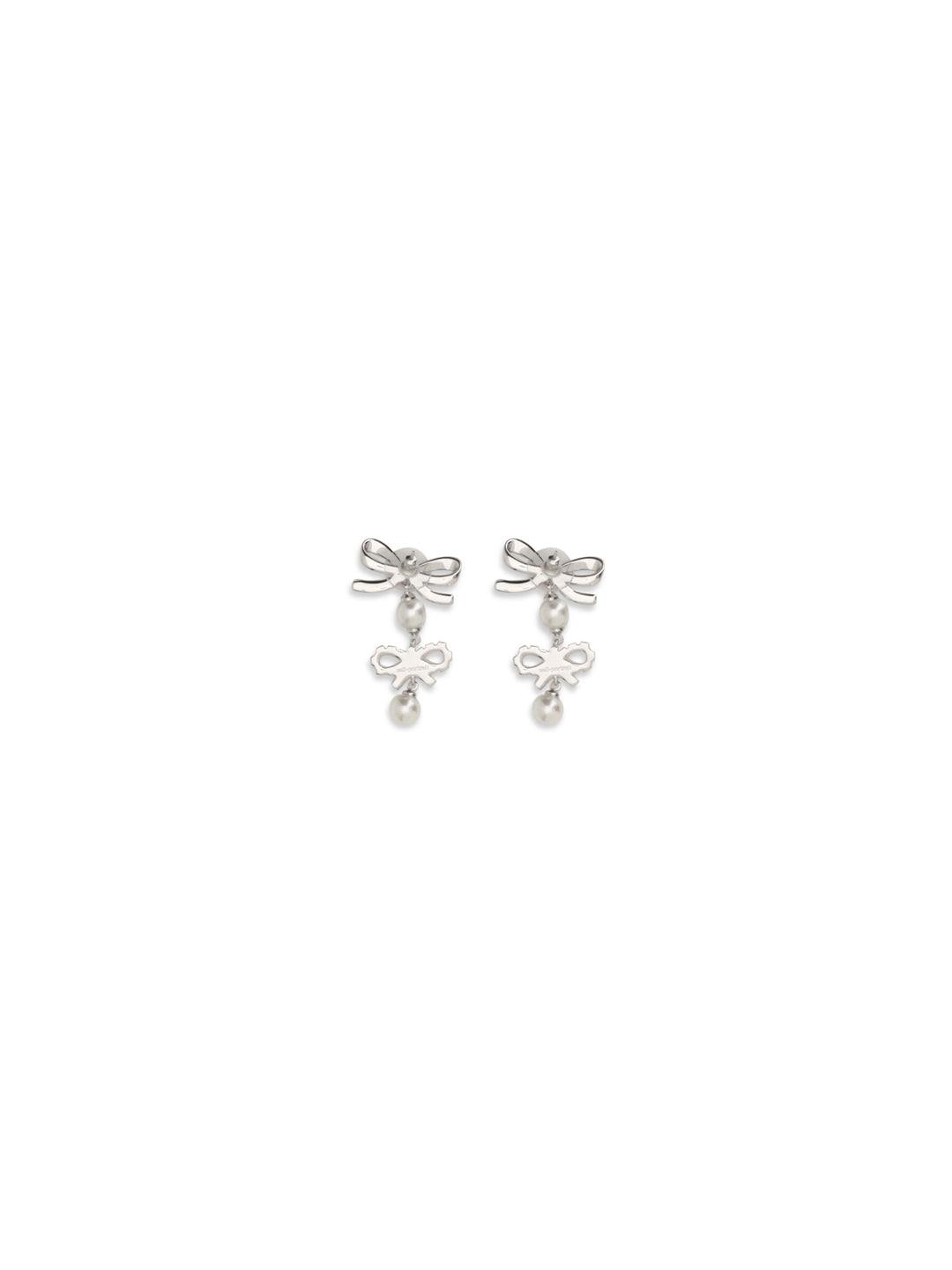 Double Bow Pearl Earrings 2