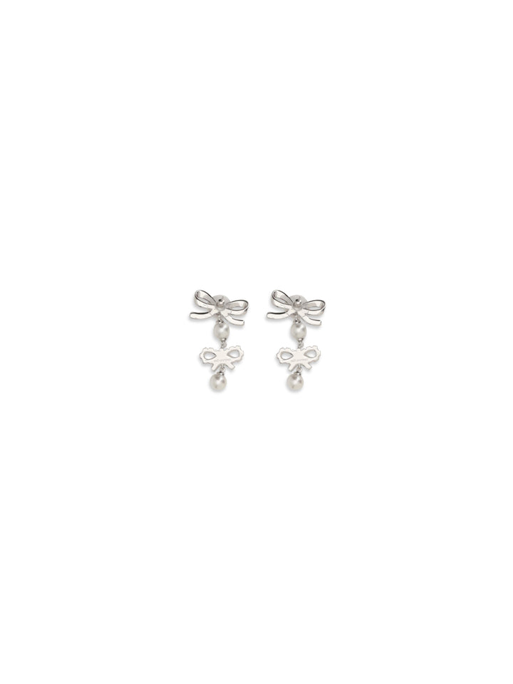 Double Bow Pearl Earrings 2