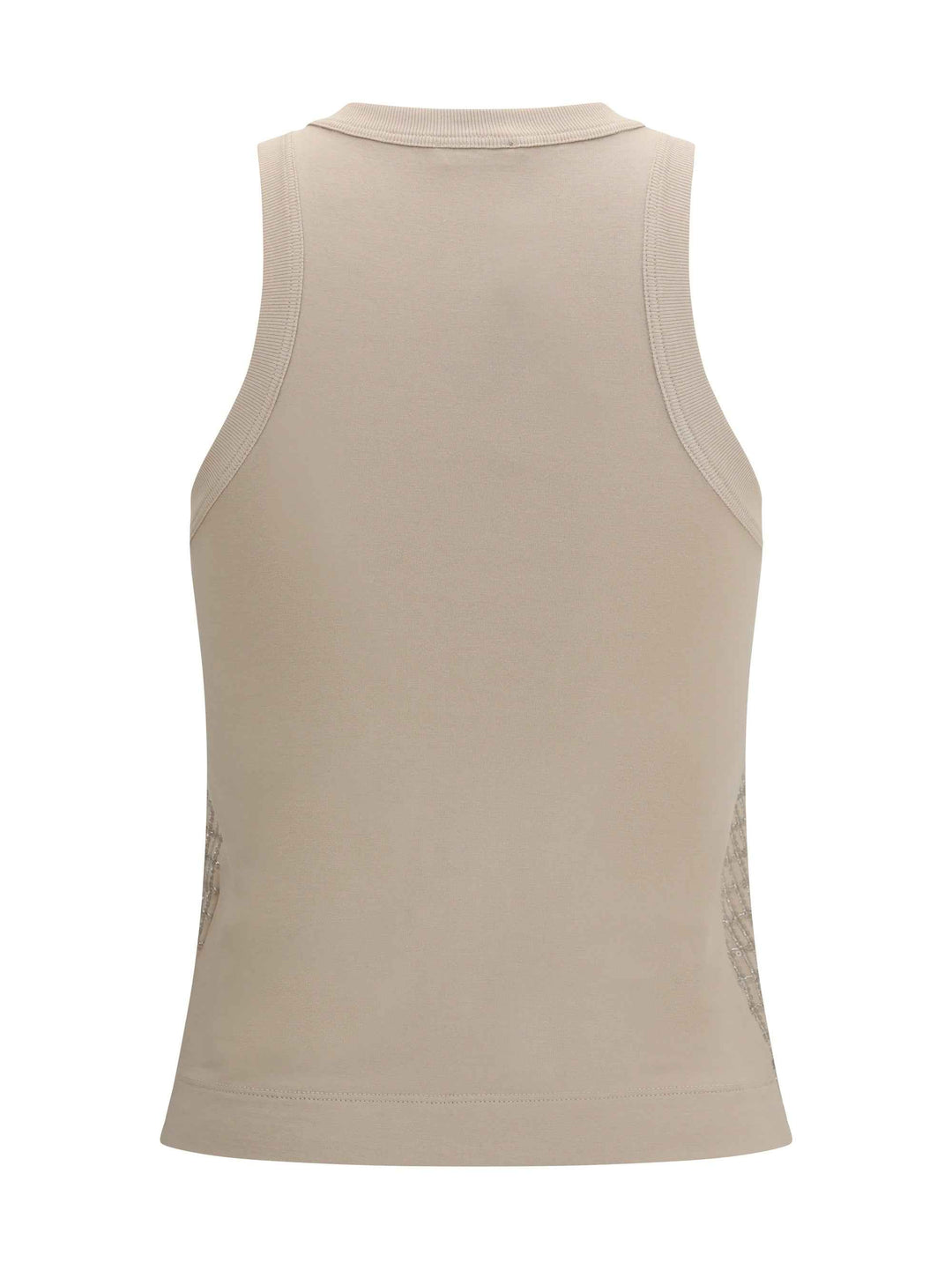 Top in cotton with luminous embroidery