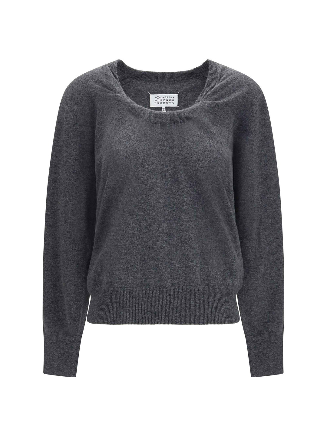 Wool Sweater with gathered neckline