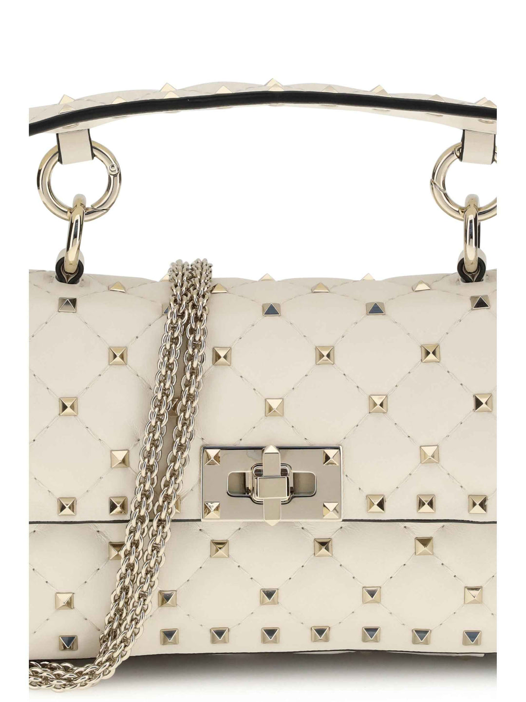 Rockstud Spike mini Top Handle Bag in nappa