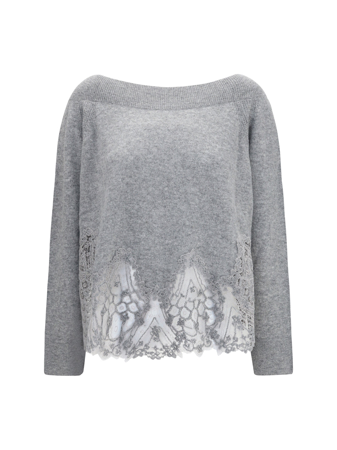 Boat neck lace Sweater 1