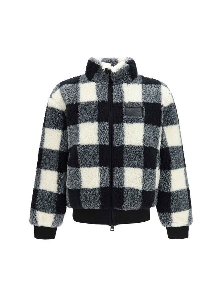 Checked wool-blend Teddy Jacket