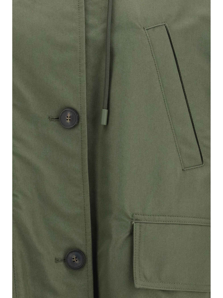 Water-repellent canvas midi Parka