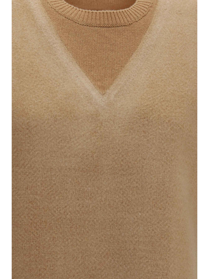 Double-layer wool Knit Vest