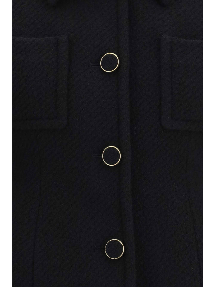 Cropped single-breasted Blazer with fabric buttons