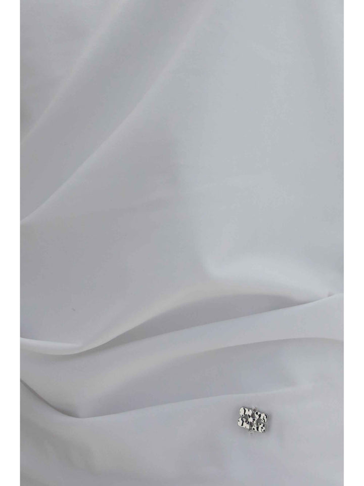 Asymmetric draped stretch cotton Top