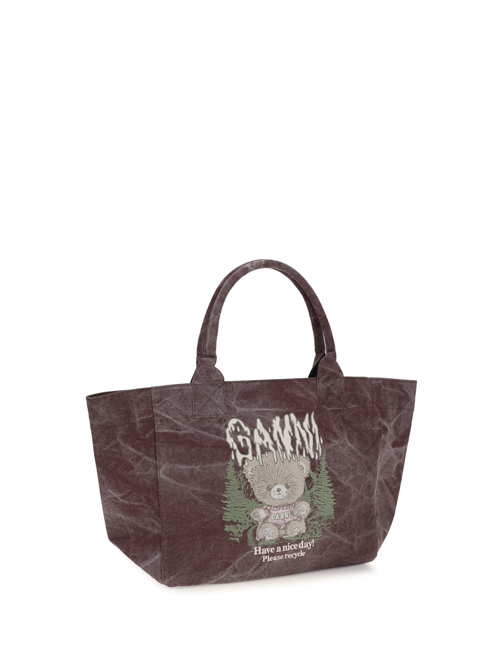 Medium trapeze teddy print Shopping Bag 2