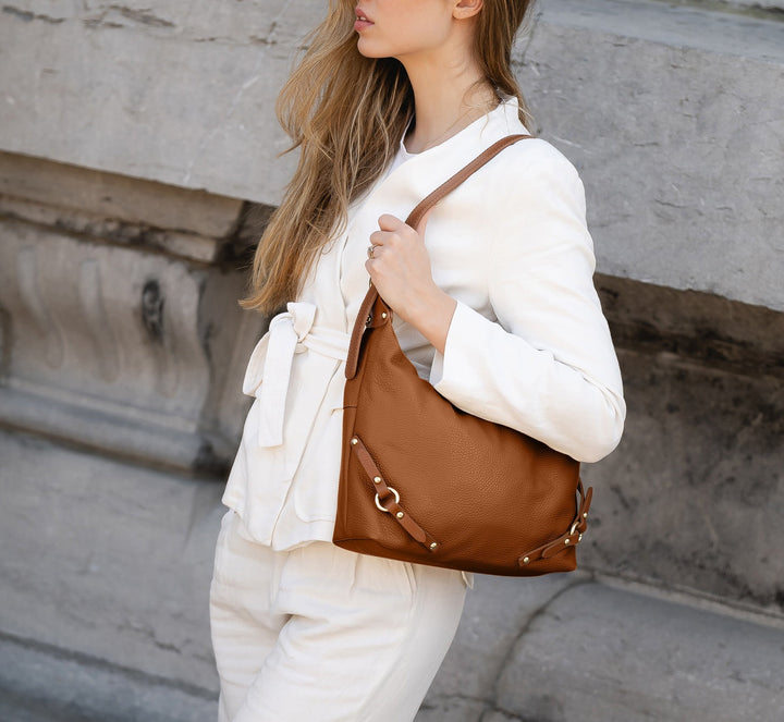 Anna Morellini Tan Hobo Bag Marinella