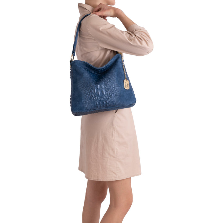 Anna Morellini Blue Hobo Bag Linda