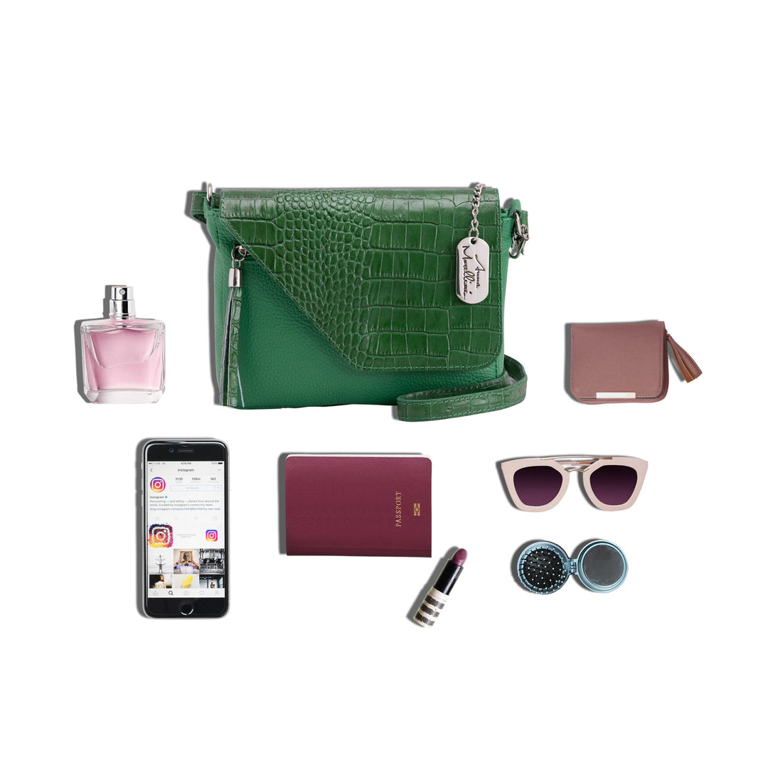 Anna Morellini Green Shoulder Bag – Mirta, Women, Leather