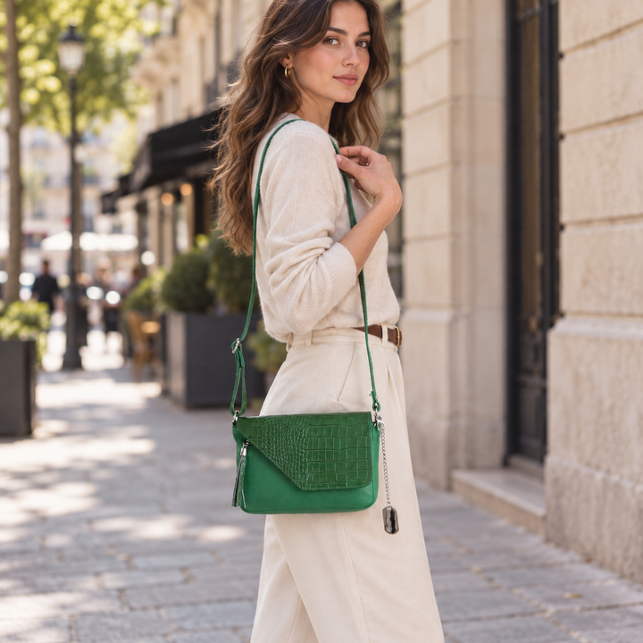 Anna Morellini Green Shoulder Bag – Mirta, Women, Leather